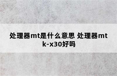 处理器mt是什么意思 处理器mtk-x30好吗